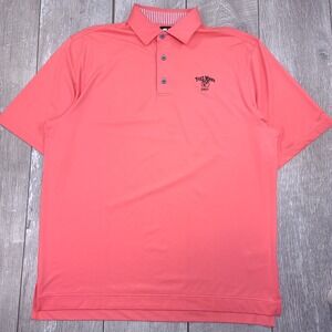 Footjoy Shirt Mens Large Pink Golf Polo Solid Performance Short Sleeve Top